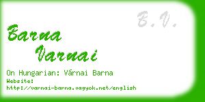 barna varnai business card